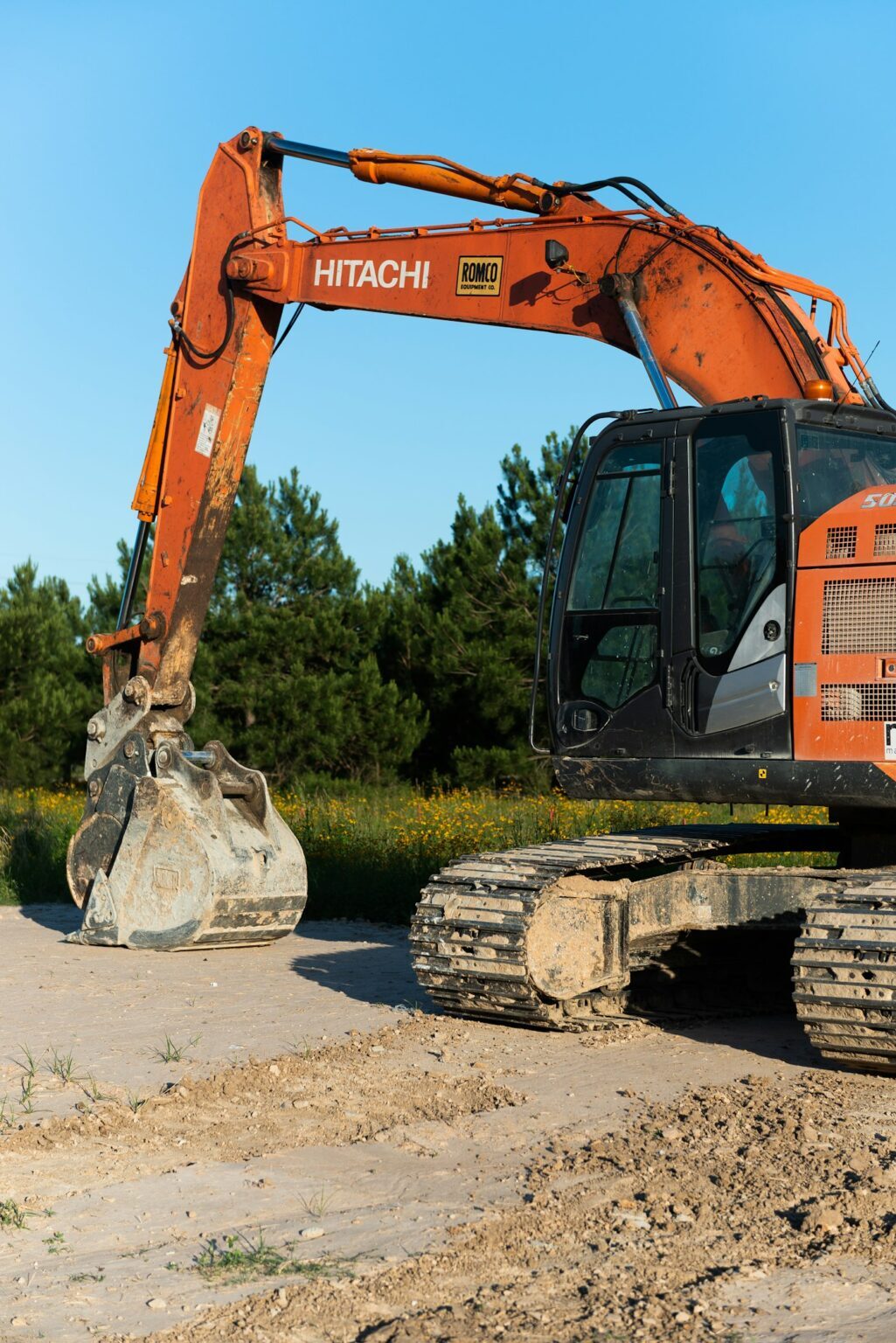 Heavy plant working on the pipeline trench